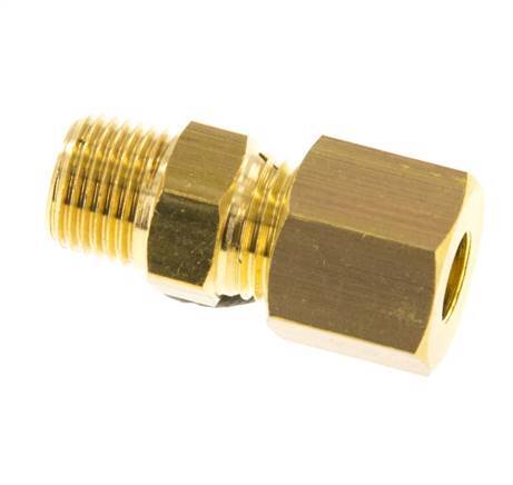 R 1/8'' Male x 6mm Brass Straight Compression Fitting 150 Bar DIN EN 1254-2 [2 Pieces]