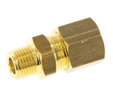 R 1/8'' Male x 8mm Brass Straight Compression Fitting 135 Bar DIN EN 1254-2 [2 Pieces]