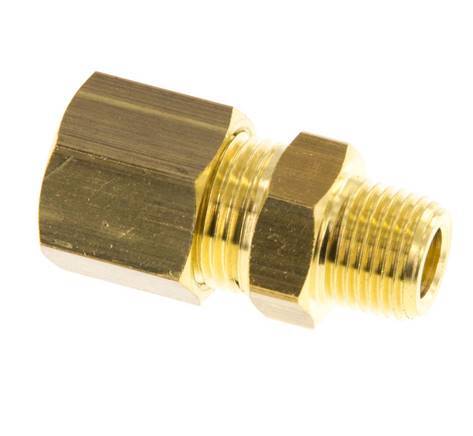 R 1/8'' Male x 8mm Brass Straight Compression Fitting 135 Bar DIN EN 1254-2 [2 Pieces]