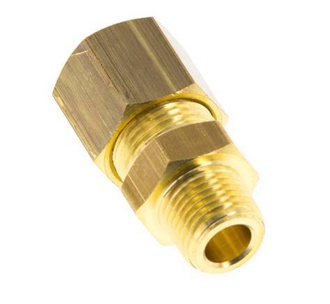 R 1/8'' Male x 8mm Brass Straight Compression Fitting 135 Bar DIN EN 1254-2 [2 Pieces]