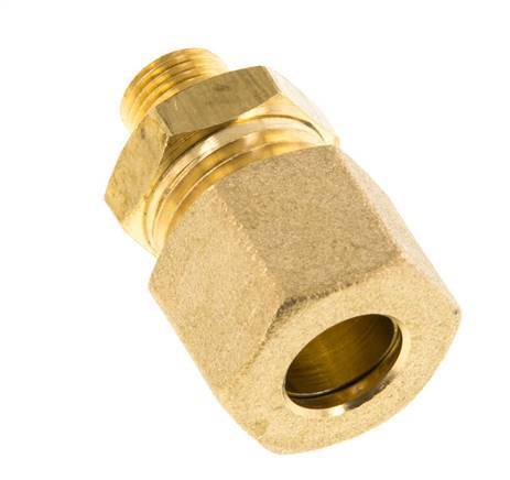 R 1/8'' Male x 10mm Brass Straight Compression Fitting 95 Bar DIN EN 1254-2