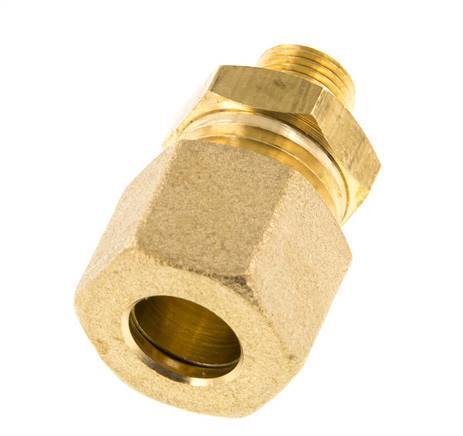 R 1/8'' Male x 10mm Brass Straight Compression Fitting 95 Bar DIN EN 1254-2