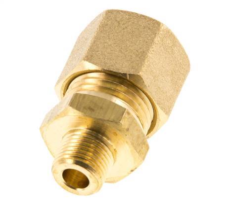 R 1/8'' Male x 10mm Brass Straight Compression Fitting 95 Bar DIN EN 1254-2
