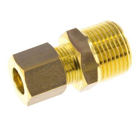 Uxcell Brass Compression Tube Fitting 1/4NPT X 1/2" Tube OD Straight Coupling 2 Pack