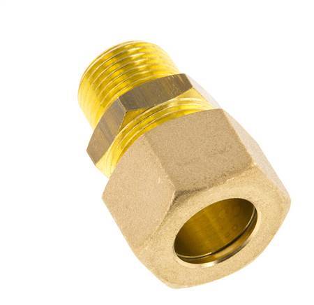 R 3/8'' Male x 14mm Brass Straight Compression Fitting 89 Bar DIN EN 1254-2