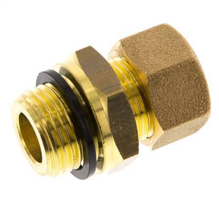 G 1/2'' Male x 14mm Brass Straight Compression Fitting with PA Seal 89 Bar DIN EN 1254-2
