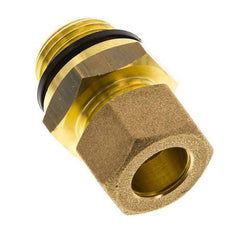 G 1/2'' Male x 14mm Brass Straight Compression Fitting with PA Seal 89 Bar DIN EN 1254-2