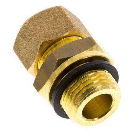 G 1/2'' Male x 14mm Brass Straight Compression Fitting with PA Seal 89 Bar DIN EN 1254-2