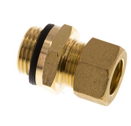 G 1/2'' Male x 15mm Brass Straight Compression Fitting with PA Seal 82 Bar DIN EN 1254-2
