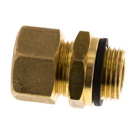 G 1/2'' Male x 16mm Brass Straight Compression Fitting with PA Seal 76 Bar DIN EN 1254-2