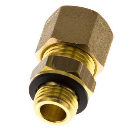 G 1/4'' Male x 10mm Brass Straight Compression Fitting with PA Seal 95 Bar DIN EN 1254-2
