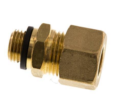 G 1/4'' Male x 12mm Brass Straight Compression Fitting with PA Seal 75 Bar DIN EN 1254-2