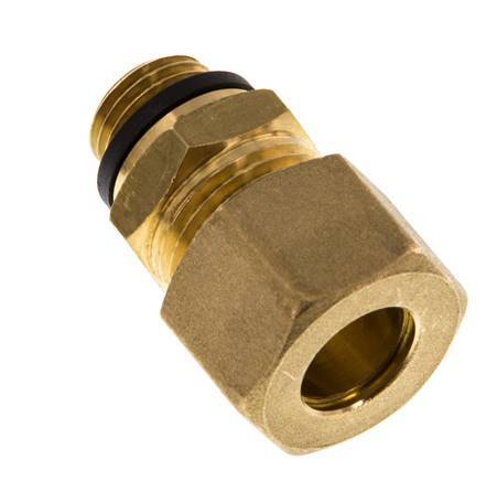G 1/4'' Male x 12mm Brass Straight Compression Fitting with PA Seal 75 Bar DIN EN 1254-2