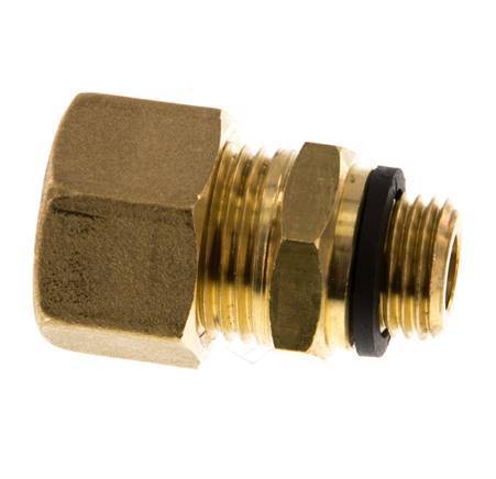 G 1/4'' Male x 12mm Brass Straight Compression Fitting with PA Seal 75 Bar DIN EN 1254-2