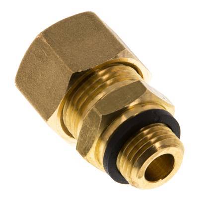 G 1/4'' Male x 12mm Brass Straight Compression Fitting with PA Seal 75 Bar DIN EN 1254-2
