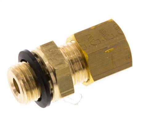 G 1/8'' Male x 5mm Brass Straight Compression Fitting with PA Seal 150 Bar DIN EN 1254-2