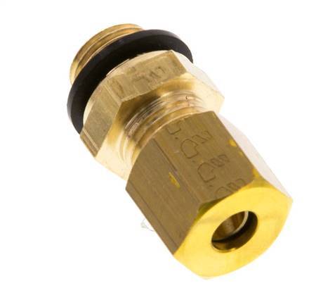 G 1/8'' Male x 5mm Brass Straight Compression Fitting with PA Seal 150 Bar DIN EN 1254-2