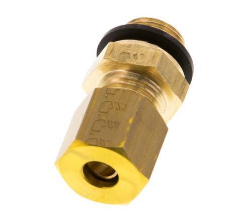 G 1/8'' Male x 5mm Brass Straight Compression Fitting with PA Seal 150 Bar DIN EN 1254-2