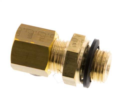 G 1/8'' Male x 5mm Brass Straight Compression Fitting with PA Seal 150 Bar DIN EN 1254-2