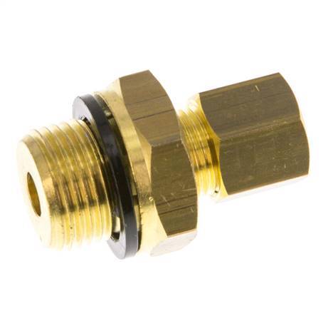 G 3/8'' Male x 8mm Brass Straight Compression Fitting with PA Seal 135 Bar DIN EN 1254-2