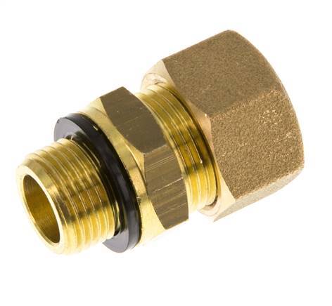 G 3/8'' Male x 14mm Brass Straight Compression Fitting with PA Seal 89 Bar DIN EN 1254-2