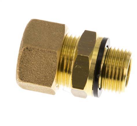 G 3/8'' Male x 14mm Brass Straight Compression Fitting with PA Seal 89 Bar DIN EN 1254-2