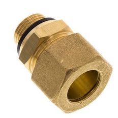 G 3/8'' Male x 16mm Brass Straight Compression Fitting with PA Seal 76 Bar DIN EN 1254-2