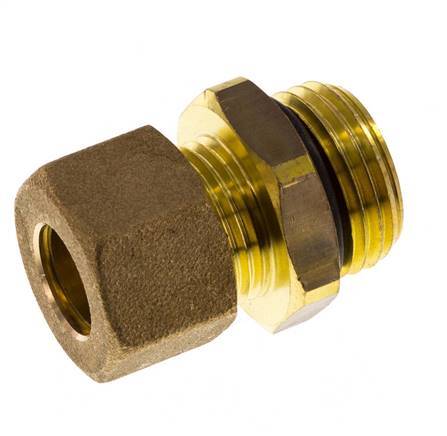 G 1/2'' Male x 12mm Brass Straight Compression Fitting with NBR Seal 75 Bar DIN EN 1254-2