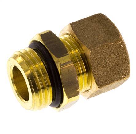 G 1/2'' Male x 14mm Brass Straight Compression Fitting with NBR Seal 89 Bar DIN EN 1254-2