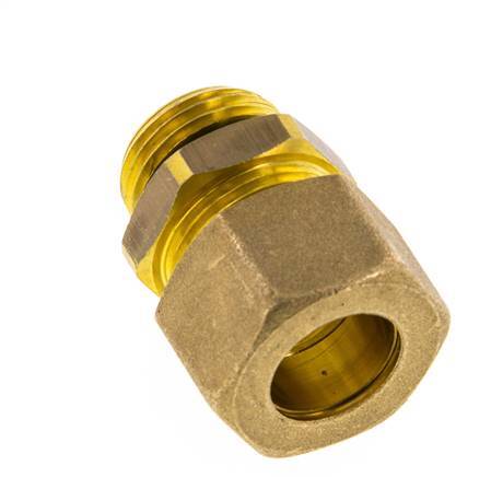 G 1/2'' Male x 16mm Brass Straight Compression Fitting with NBR Seal 76 Bar DIN EN 1254-2