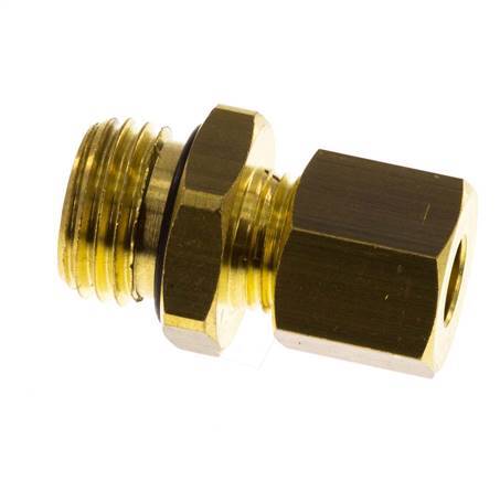 G 1/4'' Male x 6mm Brass Straight Compression Fitting with NBR Seal 150 Bar DIN EN 1254-2 [2 Pieces]