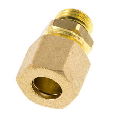 G 1/4'' Male x 10mm Brass Straight Compression Fitting with NBR Seal 95 Bar DIN EN 1254-2