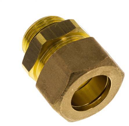 G 3/4'' Male x 22mm Brass Straight Compression Fitting with NBR Seal 54 Bar DIN EN 1254-2