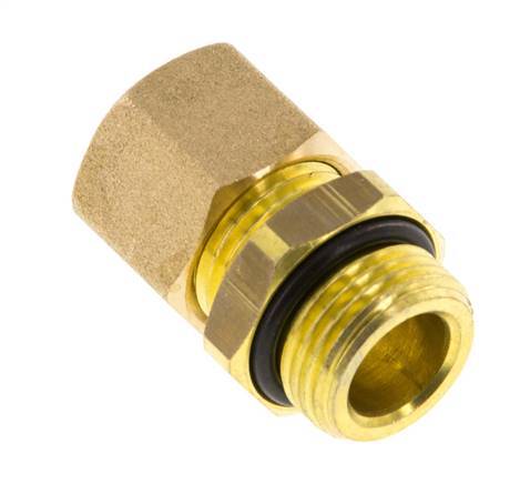 G 3/8'' Male x 10mm Brass Straight Compression Fitting with NBR Seal 95 Bar DIN EN 1254-2