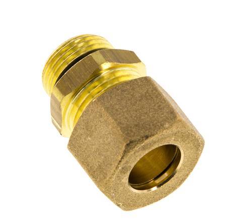 G 3/8'' Male x 12mm Brass Straight Compression Fitting with NBR Seal 75 Bar DIN EN 1254-2