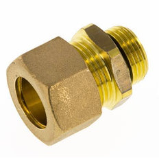 G 3/8'' Male x 15mm Brass Straight Compression Fitting with NBR Seal 82 Bar DIN EN 1254-2