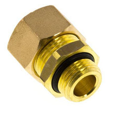 G 3/8'' Male x 15mm Brass Straight Compression Fitting with NBR Seal 82 Bar DIN EN 1254-2