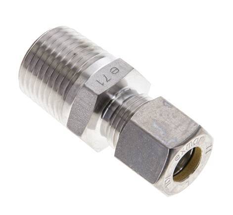 1/2'' NPT Male x 10L Stainless steel Straight Compression Fitting 315 Bar DIN 2353