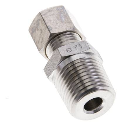 1/2'' NPT Male x 10L Stainless steel Straight Compression Fitting 315 Bar DIN 2353