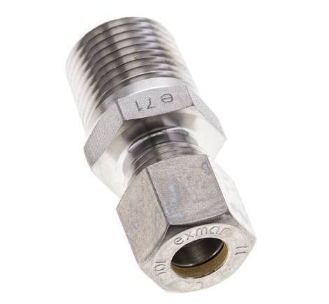 1/2'' NPT Male x 10L Stainless steel Straight Compression Fitting 315 Bar DIN 2353