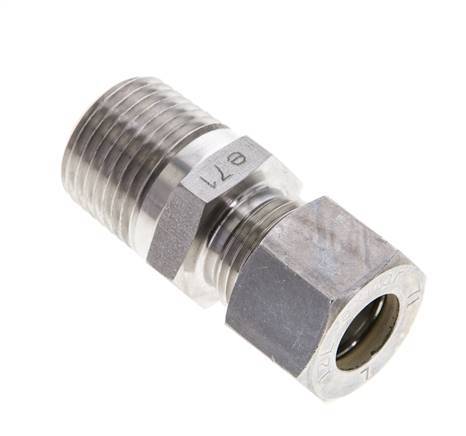 1/2'' NPT Male x 12L Stainless steel Straight Compression Fitting 315 Bar DIN 2353
