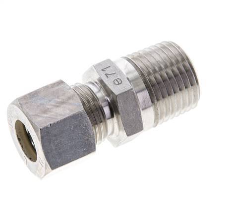 1/2'' NPT Male x 12L Stainless steel Straight Compression Fitting 315 Bar DIN 2353