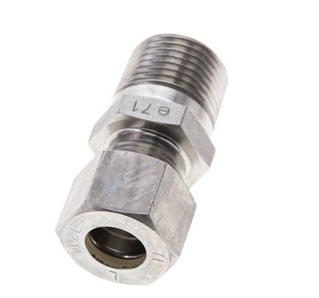 1/2'' NPT Male x 12L Stainless steel Straight Compression Fitting 315 Bar DIN 2353