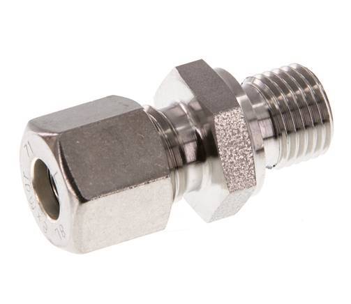 G 1/4'' Male x 8L Stainless steel Straight Compression Fitting 315 Bar DIN 2353