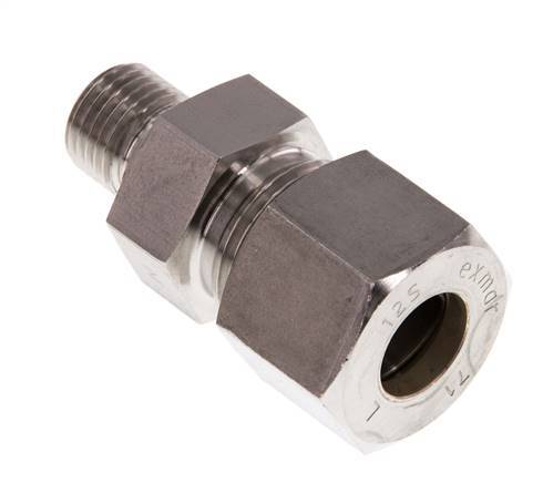 G 1/4'' Male x 12S Stainless steel Straight Compression Fitting 630 Bar DIN 2353
