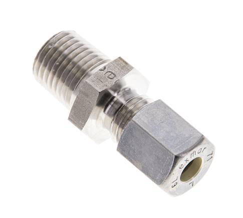 1/4'' NPT Male x 6L Stainless steel Straight Compression Fitting 315 Bar DIN 2353