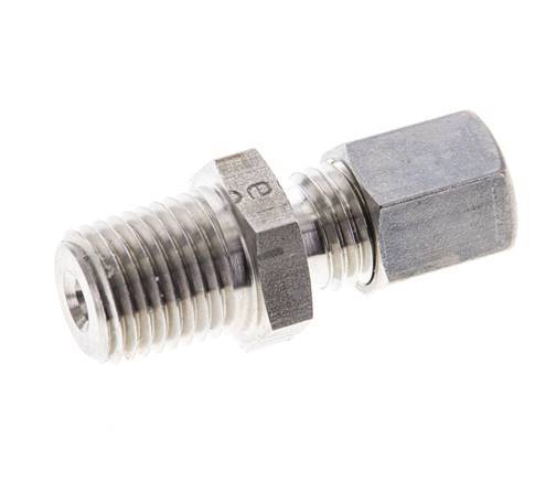 1/4'' NPT Male x 6L Stainless steel Straight Compression Fitting 315 Bar DIN 2353