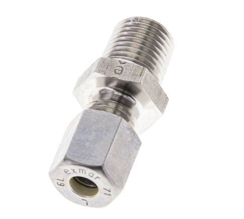 1/4'' NPT Male x 6L Stainless steel Straight Compression Fitting 315 Bar DIN 2353