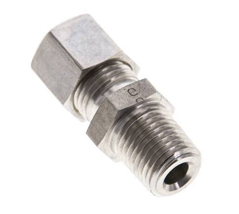1/4'' NPT Male x 8L Stainless steel Straight Compression Fitting 315 Bar DIN 2353