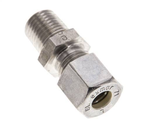 1/4'' NPT Male x 8L Stainless steel Straight Compression Fitting 315 Bar DIN 2353